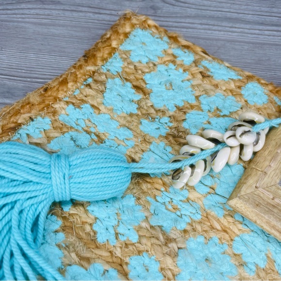 Twig and Arrow Woven Jute Oversized Handbag beach bag purse tote New With Tags - Picture 4 of 10